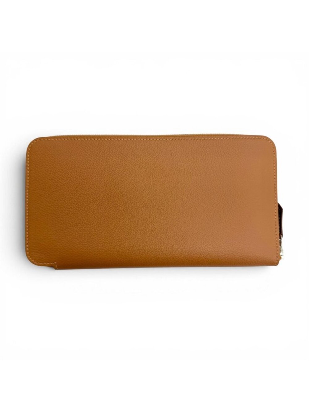 Hermes Azap Long Silk'in Evercolor Gold Silver Zip Around Wallet